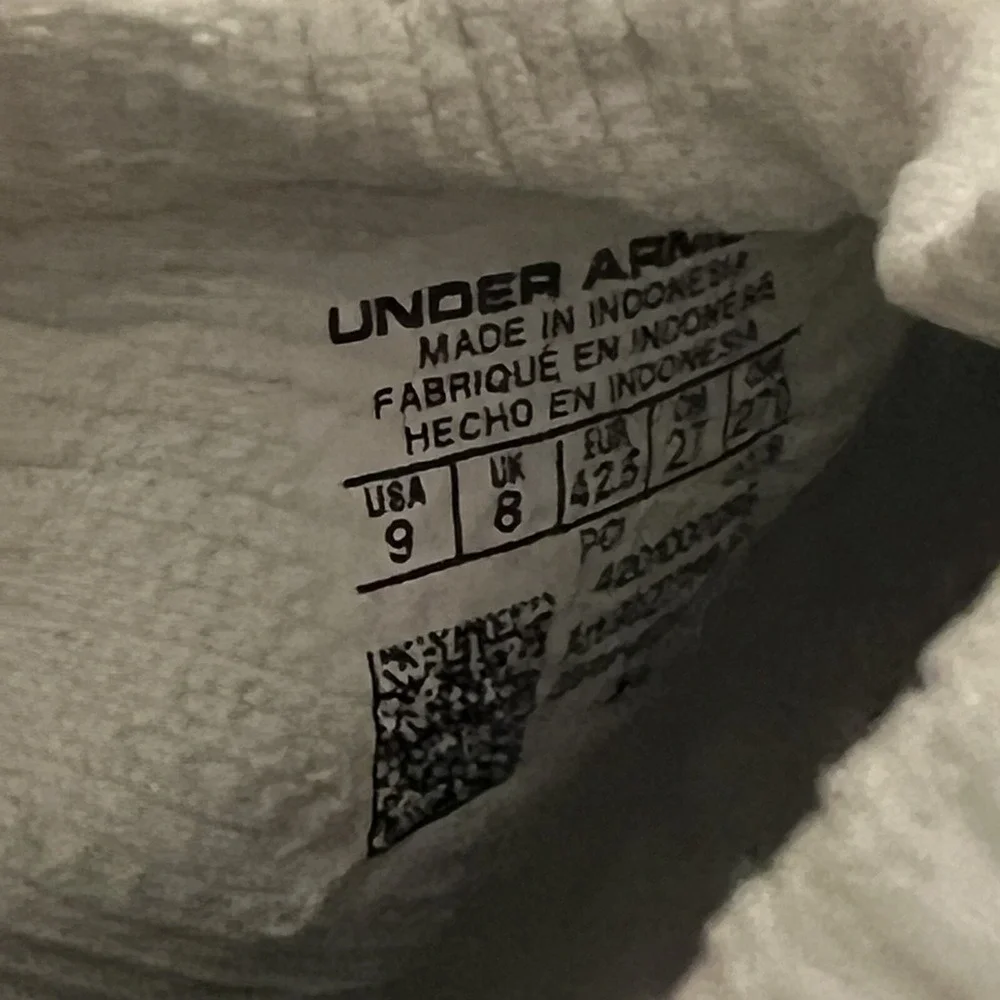 Under Armour Project Rock 1 Weight Training Workout Shoes White Black Men Size 9